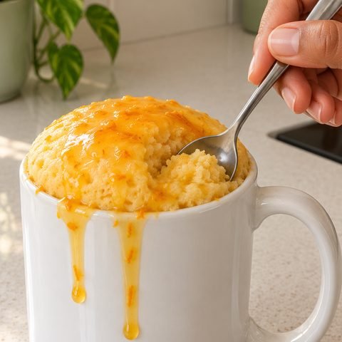 Bolo de laranja de caneca